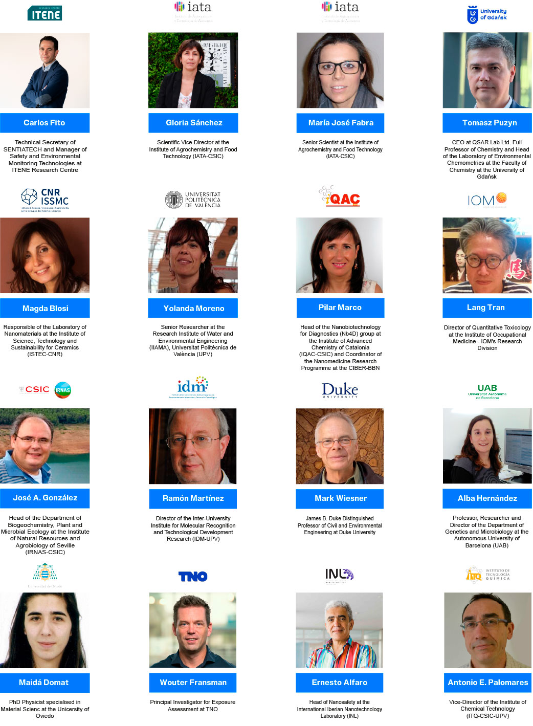 Comité Científico internacional del I SENTIATECH Congress