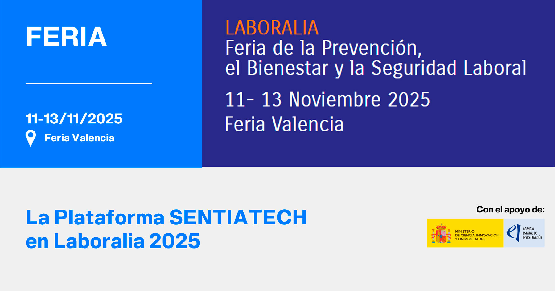 Banner de la feria Laboralia 2025, donde participa la Plataforma SENTIATECH.